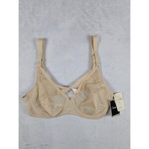 NWT Chantelle Nude Lace Sheer Full Coverage Underwire‎ Bra 34B French Creation